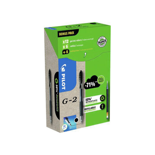 Pilot Green Pack G-2 set di 12 penne gel e 12 ricariche 