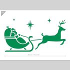 QBIX Stencil per slitta con renne di Babbo Natale - Formato A3
