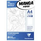 Clairefontaine Carta Manga - Carta storyboard A4 - layout 1 piega