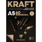 Clairefontaine Blocco A5 di carta Kraft - Marrone / Nero