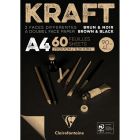 Clairefontaine Blocco A4 di carta Kraft - Marrone / Nero
