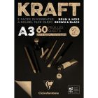 Clairefontaine Blocco A3 di carta Kraft - Marrone / Nero