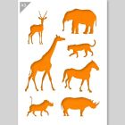 QBIX Stencil animali africani - Formato A3
