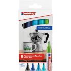 Edding 3000 set di marcatori permanenti di 5 colori freddi