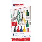 Edding 4500 Set di marcatori tessili di 5 colori di base