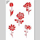 QBIX Stencil Fiori - Formato A3