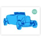 QBIX Stencil Hotrod Roadster - Formato A3 - 2 strati