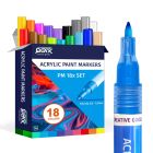 QBIX Set di pennarelli per vernice acrilica punta fine - 18 colori