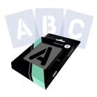 Set di stencil per lettere Alfabeto completo - Lettere tonde - 2 dimensioni