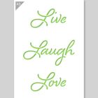 QBIX Stencil Live Laugh Love - Formato A3