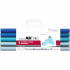 Tombow ABT PRO Set di marcatori con 5 tonalità di blu