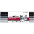 Tombow ABT PRO Marker set di 5 colori grigio freddo