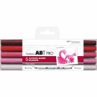 Tombow ABT PRO Set di marcatori con 5 tonalità di rosa