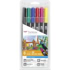 Tombow Dual Brush Pen set di 6 colori primari