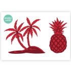 QBIX Stencil isola tropicale e ananas - Formato A3