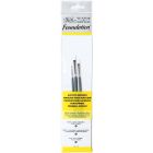 Winsor & Newton Foundation Pennelli piatti per pittura acrilica Set di 3 pennelli con manico corto