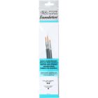 Winsor & Newton Foundation Pennelli per acquerello set di 3 con manico corto