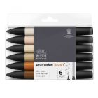 Winsor & Newton Promarker Brush set di 6 toni di pelle