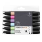 Winsor & Newton Promarker Brush set di 6 tonalità pastello