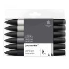 Winsor & Newton Promarker Set di 6 sfumature di grigio