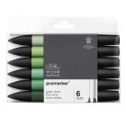 Winsor & Newton Promarker Set di 6 sfumature di verde