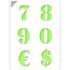 QBIX Stencil numero - 7 8 9 0 $ € - Formato A3