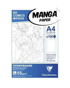 Clairefontaine Carta Manga - Carta storyboard A4 - layout 1 piega