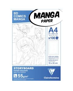Clairefontaine Carta Manga - Carta storyboard A4 - layout 6 volte