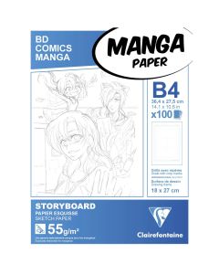 Clairefontaine Carta Manga - Carta storyboard B4 - Layout 6 volte