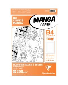 Clairefontaine B4 Carta Manga - 40 fogli - Layout 6 volte