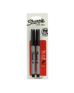 Sharpie Black Permanent Marker, Ultra Fine 0.5 mm - 2x pack