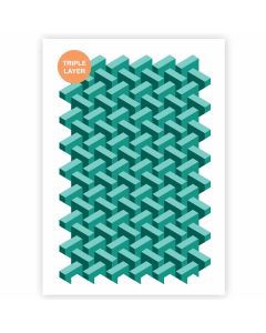 3D Rectangle Pattern Stencil - formato A3 - 3 strati