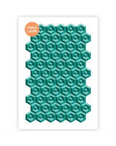 3D Cube Pattern Stencil - formato A3 - 3 strati