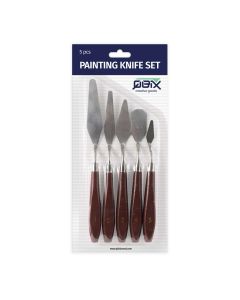 QBIX Set coltelli tavolozza per dipingere - 5 pezzi con manico in legno