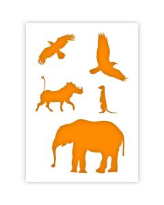 Stencil animali africani in 3 dimensioni
