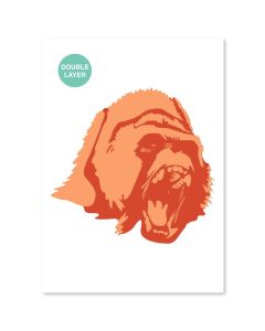 QBIX Stencil gorilla - Formato A3 - 2 strati