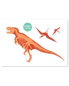 QBIX Stencil di dinosauro - Formato A3 - 2 strati