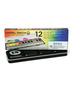 Daniel Smith Set di mezze pentole acquerello - 12 colori in latta di metallo