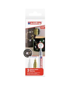 Edding 750 set di marcatori a vernice di 3 colori metallici
