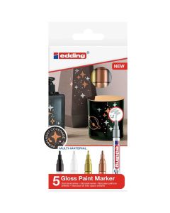 Edding 751 set di marcatori a vernice di 5 colori metallici