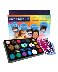 QBIX Set completo di pittura per il viso con modelli e 14 colori