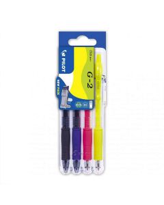Pilot G-2 07 Set2Go Set Rolleball Neon con 4 colori