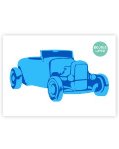 QBIX Stencil Hotrod Roadster - Formato A3 - 2 strati