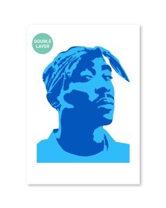 QBIX Stencil Tupac Shakur - Formato A3 - 2 strati