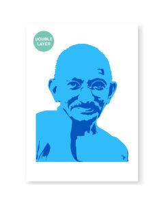 QBIX Stencil Mahatma Gandhi - Formato A3 - 2 strati