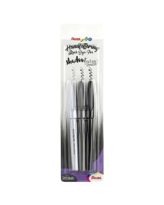 Pentel Brush Pen Shadow Edition - Set di 3