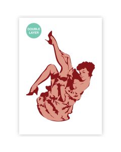 Stencil Ballerina Burlesque - formato A3 - 2 strati