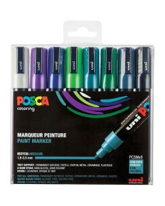 Posca  Set di marcatori PC5M con 8 colori a freddo