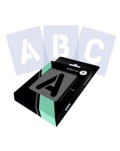Set di stencil per lettere Alfabeto completo - Lettere tonde - 2 dimensioni