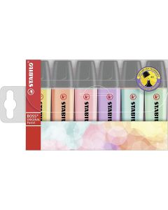 Set di 6 pennarelli per evidenziatori STABILO BOSS Original in colori pastello